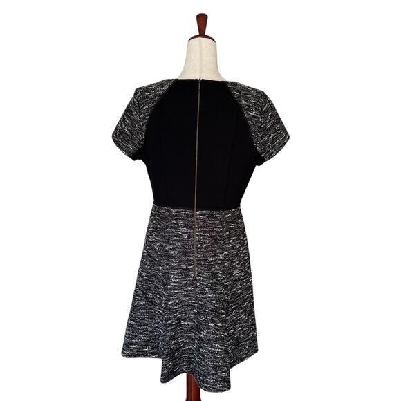 J. Crew Dress Size 12 Mixed Tweed Boucle Fit Flare Flounce Style B0562 Midi - Picture 7 of 11